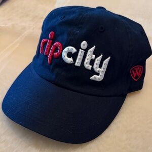Rip City Embroidered Baseball Cap - Black Red & White